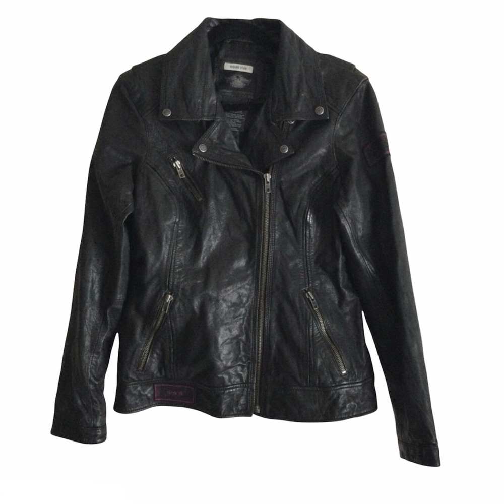 HARLEY DAVIDSON Heavy Leather Motorcycle Jacket Black Women’s Large